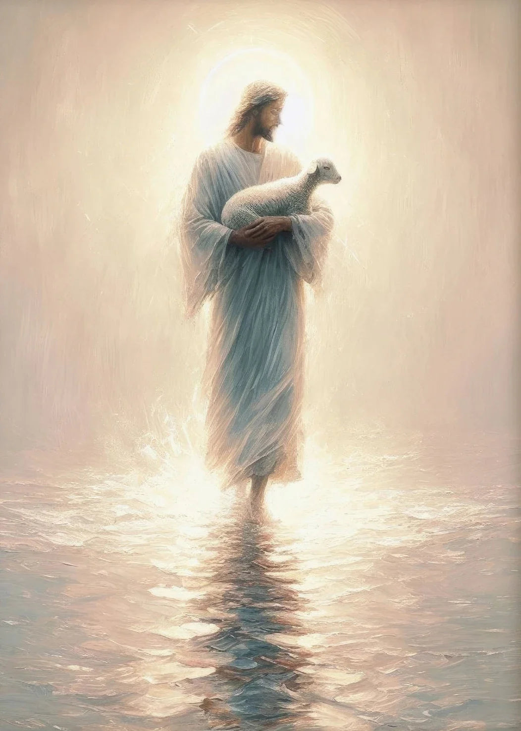 Jesus Lion on Walk Water Christianity Posters Wall Art Pictures Canvas Painting Living Room Bedroom Home Decor Religious Gifts