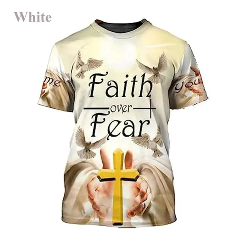 Jesus Love Every Christian 3D Printing T-shirt Summer Fashion Jesus Pattern Men's Women's Short Sleeve Casual Tshirt Ropa Hombre
