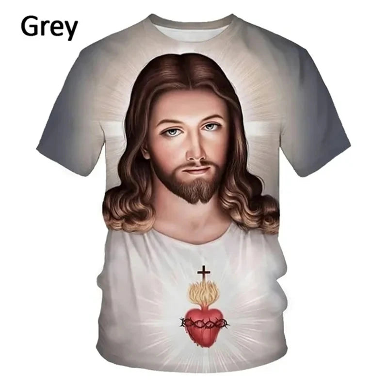 Jesus Love Every Christian 3D Printing T-shirt Summer Fashion Jesus Pattern Men's Women's Short Sleeve Casual Tshirt Ropa Hombre
