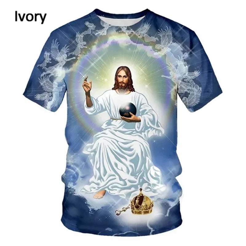 Jesus Love Every Christian 3D Printing T-shirt Summer Fashion Jesus Pattern Men's Women's Short Sleeve Casual Tshirt Ropa Hombre