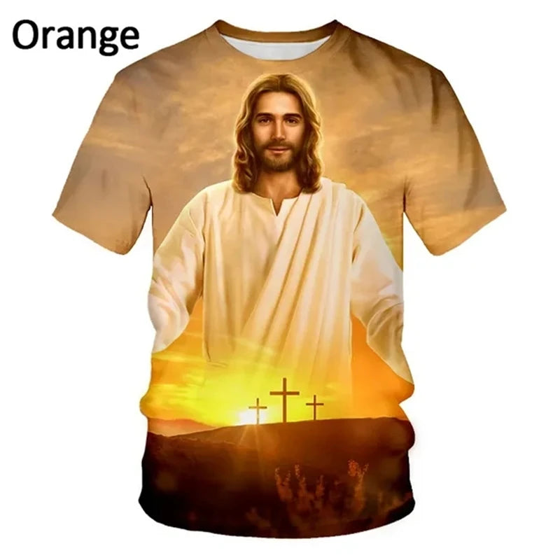 Jesus Love Every Christian 3D Printing T-shirt Summer Fashion Jesus Pattern Men's Women's Short Sleeve Casual Tshirt Ropa Hombre