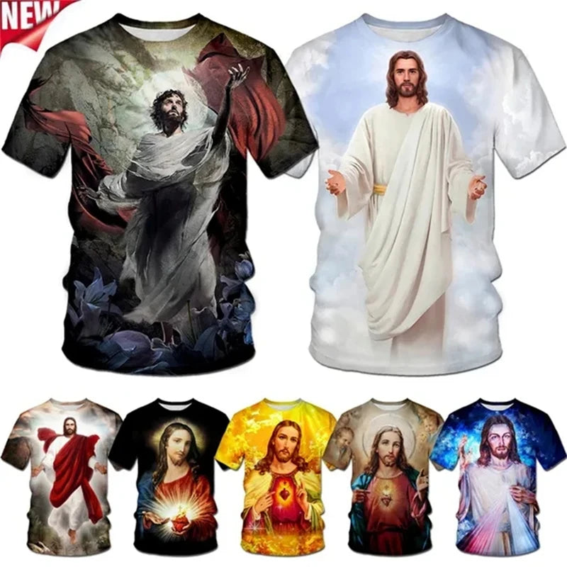 Jesus Love Every Christian 3D Printing T-shirt Summer Fashion Jesus Pattern Men's Women's Short Sleeve Casual Tshirt Ropa Hombre