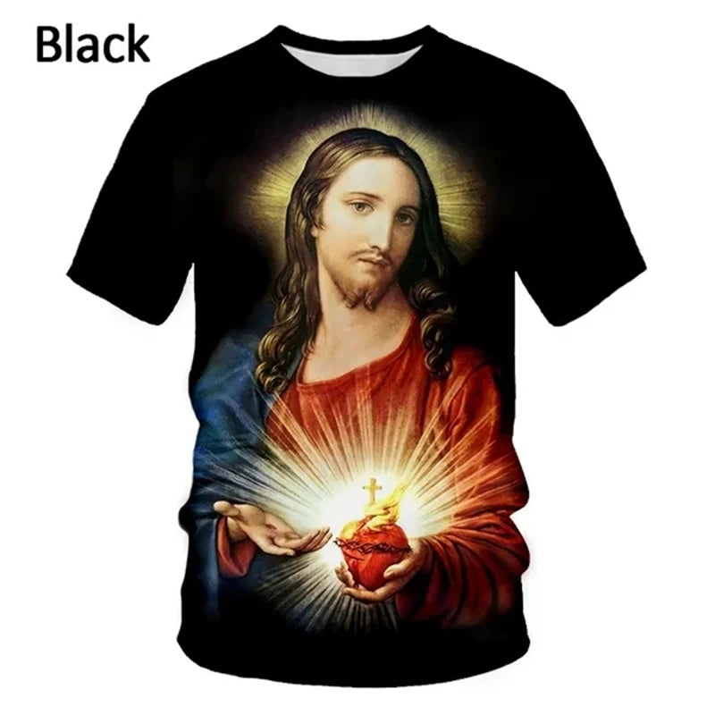 Jesus Love Every Christian 3D Printing T-shirt Summer Fashion Jesus Pattern Men's Women's Short Sleeve Casual Tshirt Ropa Hombre