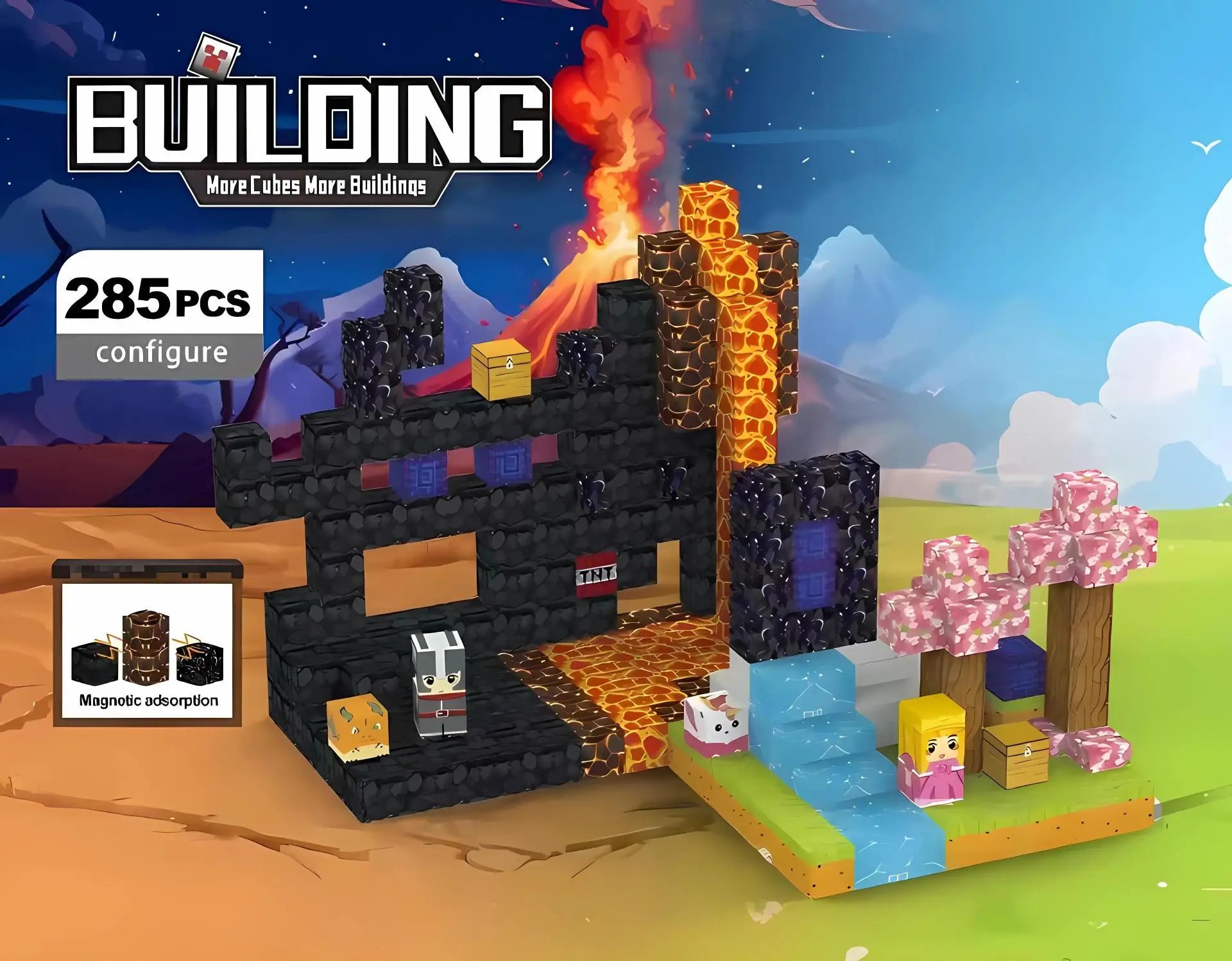 My MC World Construction Hot Magnetic Square Set Educational Building Toys New with Packaging