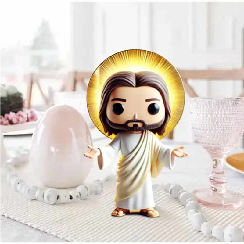 Easter Ornament Cute Doll Jesus Statue Handmade Decoration Creative Resin Decoration Bedroom Home Decoration Craft Fan Gifts