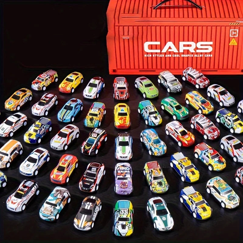 48pcs toy cars, model toy cars, toy cars with storage boxes, regenerative function, Valentine's Day, surprise birthday gifts