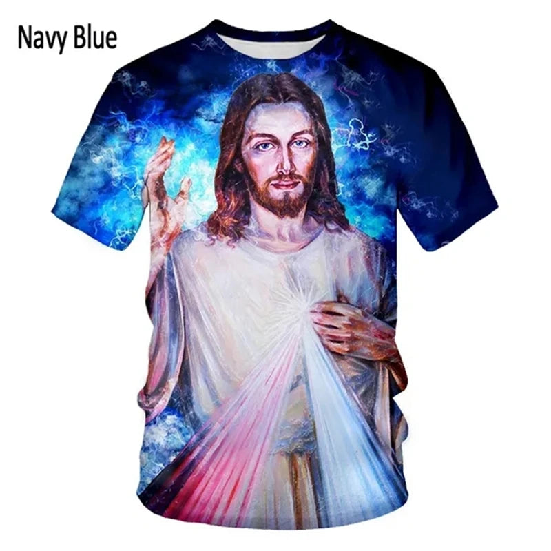 Jesus Love Every Christian 3D Printing T-shirt Summer Fashion Jesus Pattern Men's Women's Short Sleeve Casual Tshirt Ropa Hombre