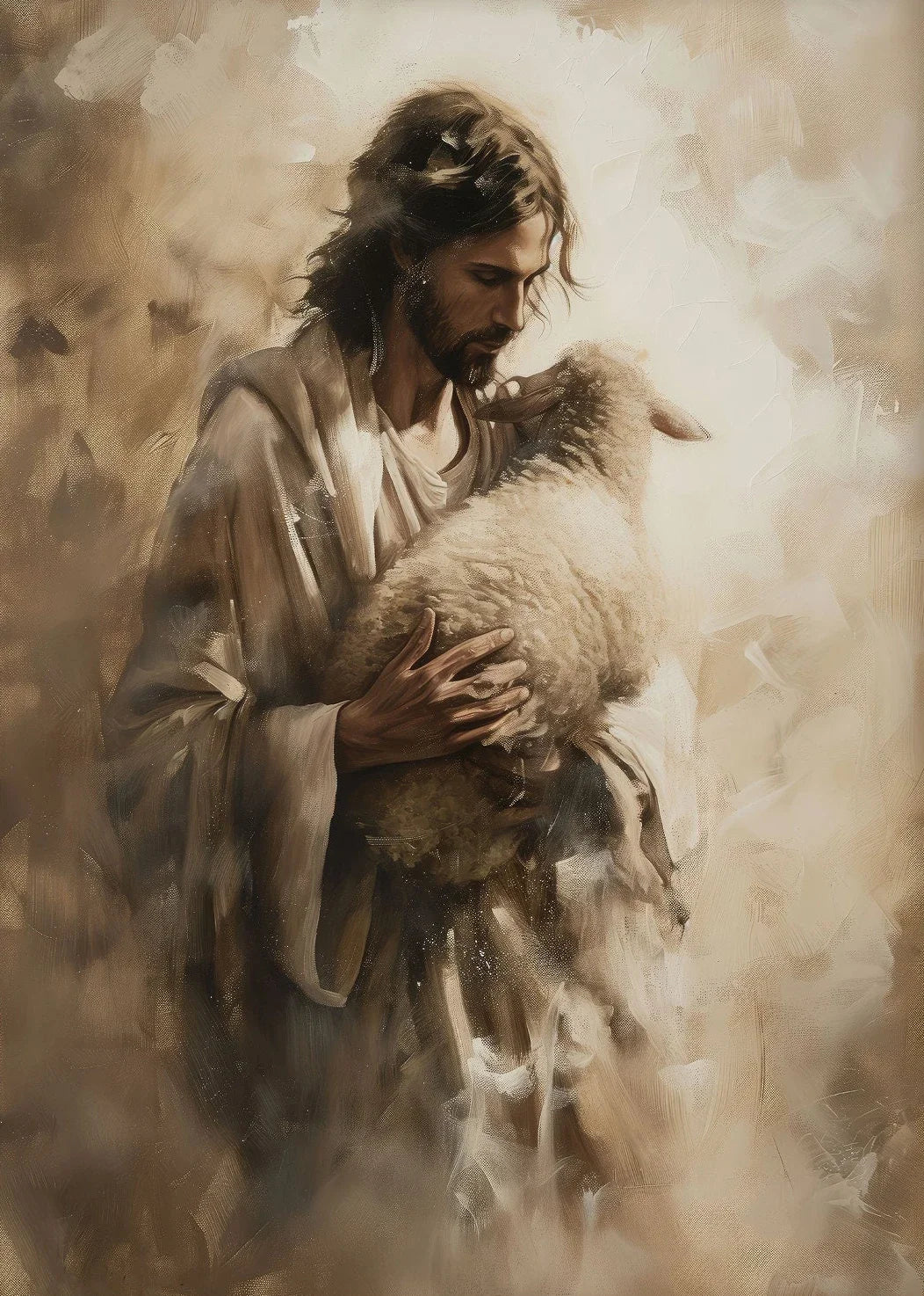 Jesus Lion on Walk Water Christianity Posters Wall Art Pictures Canvas Painting Living Room Bedroom Home Decor Religious Gifts