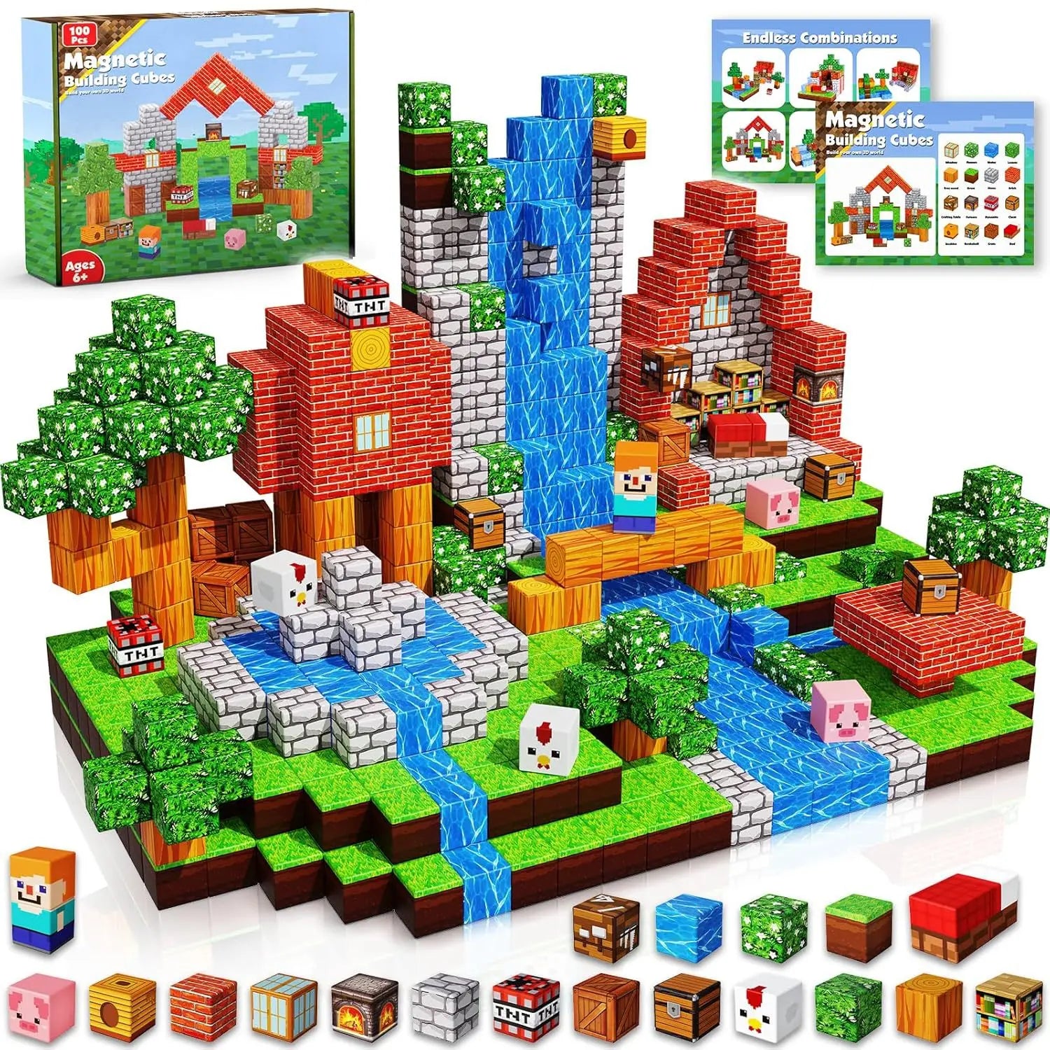 My MC World Construction Hot Magnetic Square Set Educational Building Toys New with Packaging