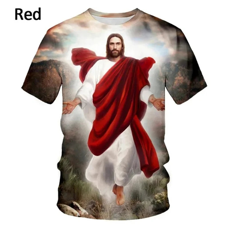 Jesus Love Every Christian 3D Printing T-shirt Summer Fashion Jesus Pattern Men's Women's Short Sleeve Casual Tshirt Ropa Hombre