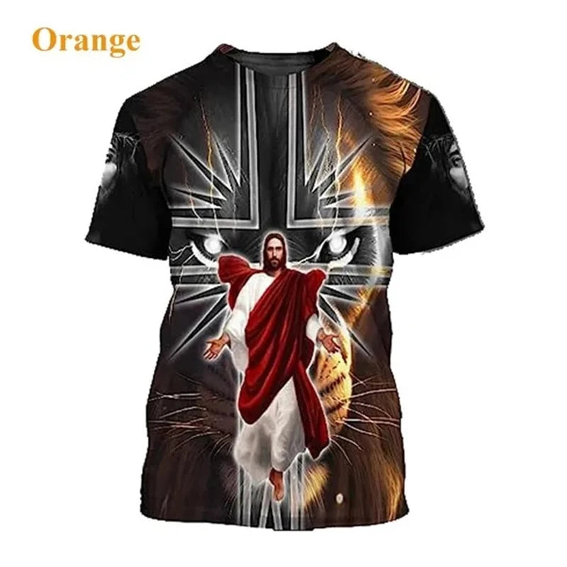 Jesus Love Every Christian 3D Printing T-shirt Summer Fashion Jesus Pattern Men's Women's Short Sleeve Casual Tshirt Ropa Hombre