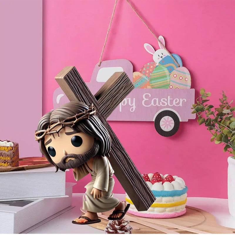 Easter Ornament Cute Doll Jesus Statue Handmade Decoration Creative Resin Decoration Bedroom Home Decoration Craft Fan Gifts