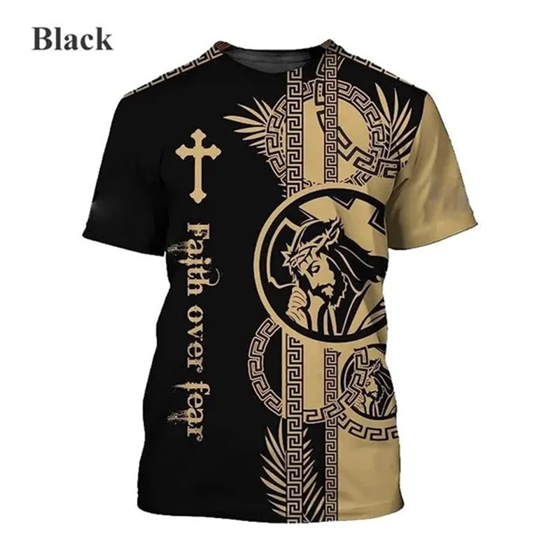 Jesus Love Every Christian 3D Printing T-shirt Summer Fashion Jesus Pattern Men's Women's Short Sleeve Casual Tshirt Ropa Hombre