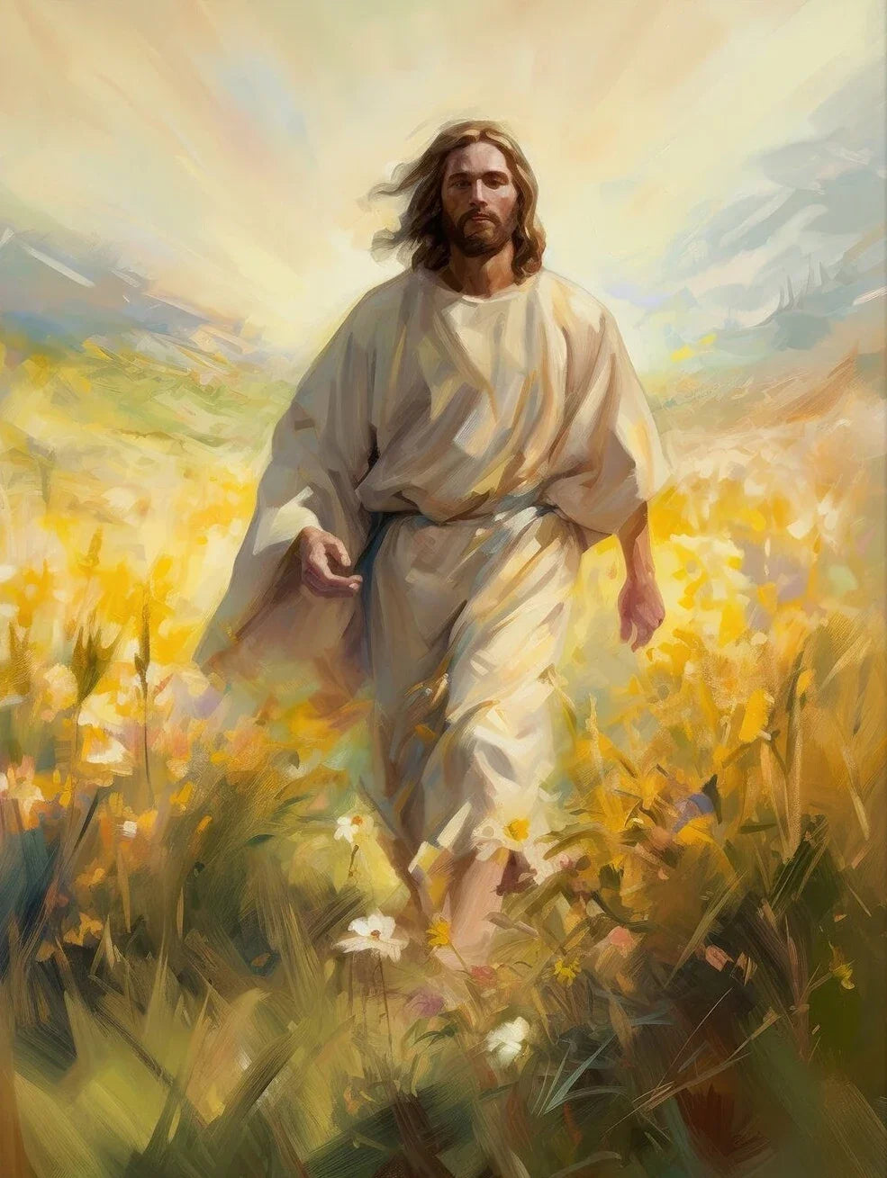 Jesus Lion on Walk Water Christianity Posters Wall Art Pictures Canvas Painting Living Room Bedroom Home Decor Religious Gifts