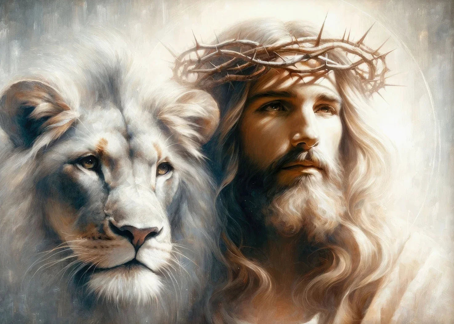Jesus Lion on Walk Water Christianity Posters Wall Art Pictures Canvas Painting Living Room Bedroom Home Decor Religious Gifts