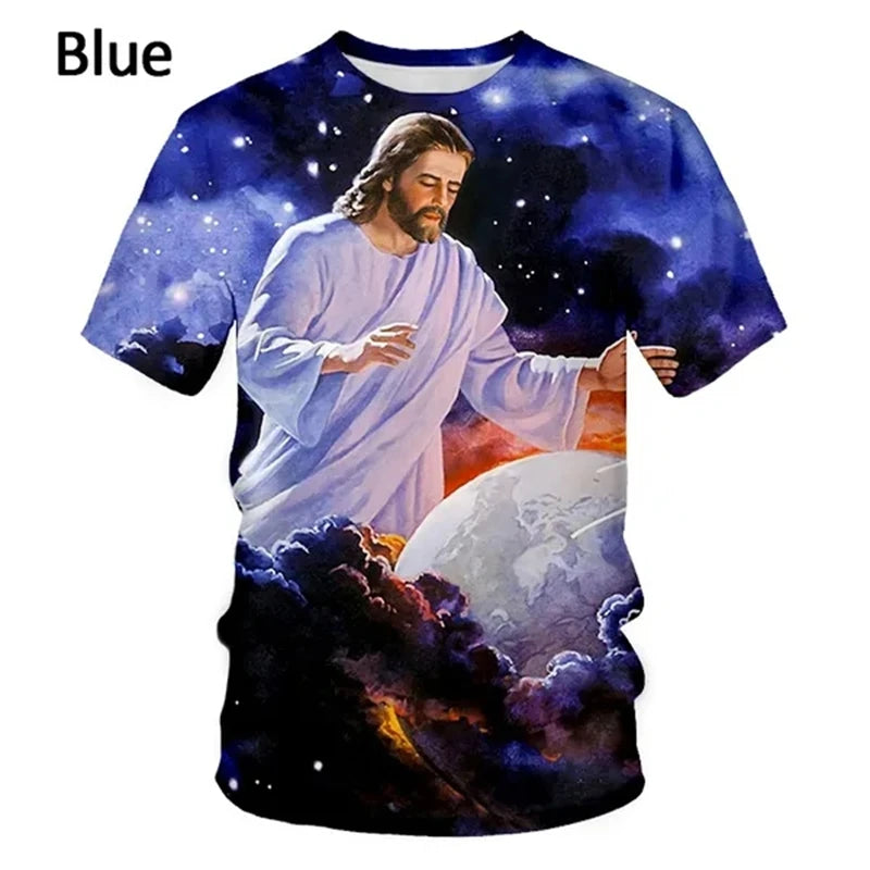 Jesus Love Every Christian 3D Printing T-shirt Summer Fashion Jesus Pattern Men's Women's Short Sleeve Casual Tshirt Ropa Hombre