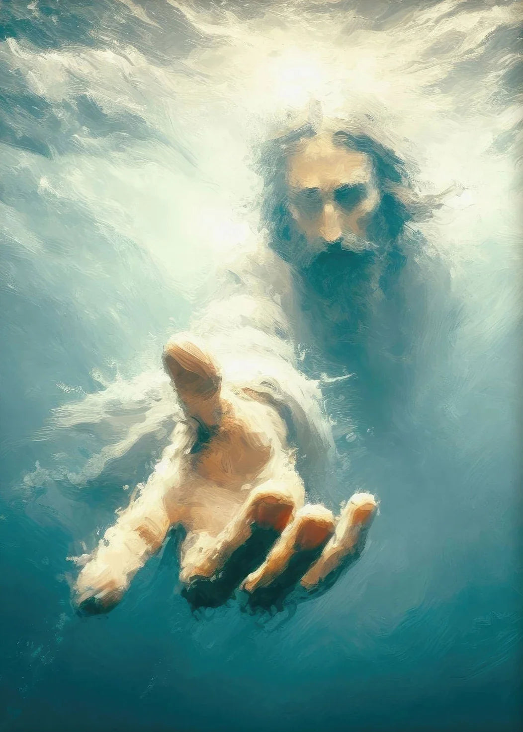 Jesus Lion on Walk Water Christianity Posters Wall Art Pictures Canvas Painting Living Room Bedroom Home Decor Religious Gifts
